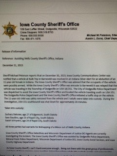 Swift action by police led to rescue of missing Wells County&nbsp;girl